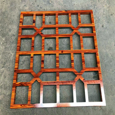 复式木纹铝花格窗 庭院中式美学与现代工艺的完美融合